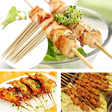 Home REPUBLIC-100pcs / 6 INCH Bamboo Skewers Grill Wood Sticks Outdoor Barbecue Tool