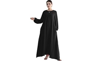 Jazvano Women Classic Abaya Dress Eid Prayer Clothes Dubai Women Robe Islamic Salah Muslim Robe Soft Jilbab