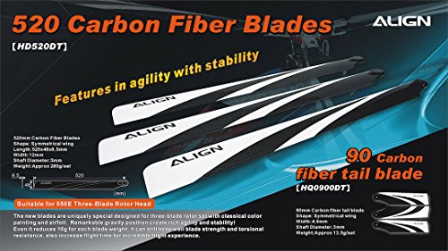 ALIGN HD520D 520 Carbon Fiber Blades / 3 ALIGN HD520D 520 Carbon Fiber Blades / 3
