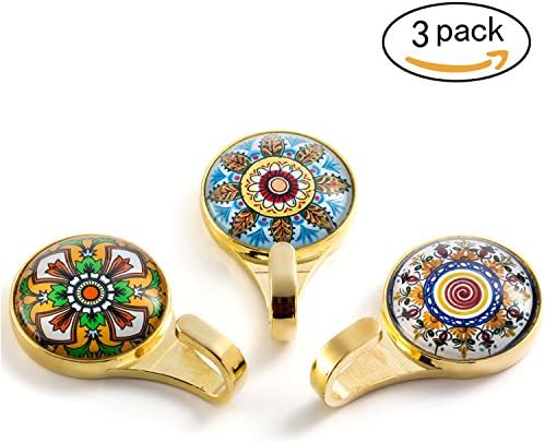 Bloom Flower Decorative Wall Hooks Set of 3, Gold Metal Hangers for Keys, Scarfs, Hats, Jewelry, Coats(gold)