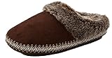 Sporto Womens Aztec Faux Suede Memory Foam Cusioned Fur Lined Clog