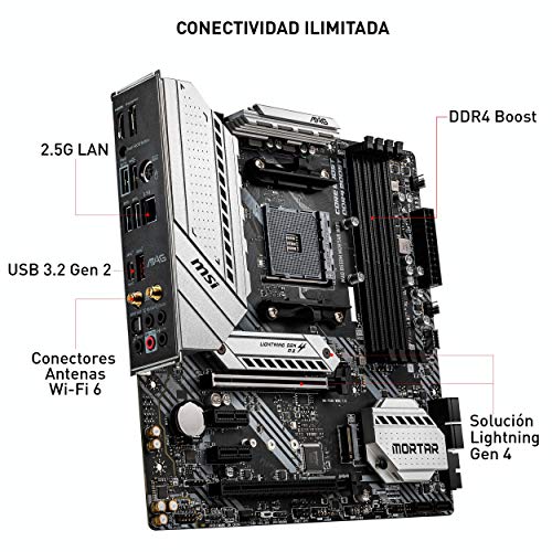 MSI-MAG-B550M-MORTAR-WIFI-Placa-Base-Arsenal-Gaming-AMD-AM4-DDR4-M2-USB-32-Gen-2-HDMI-MICRO-ATX-AMD-Ryzen-5000-Series-processors