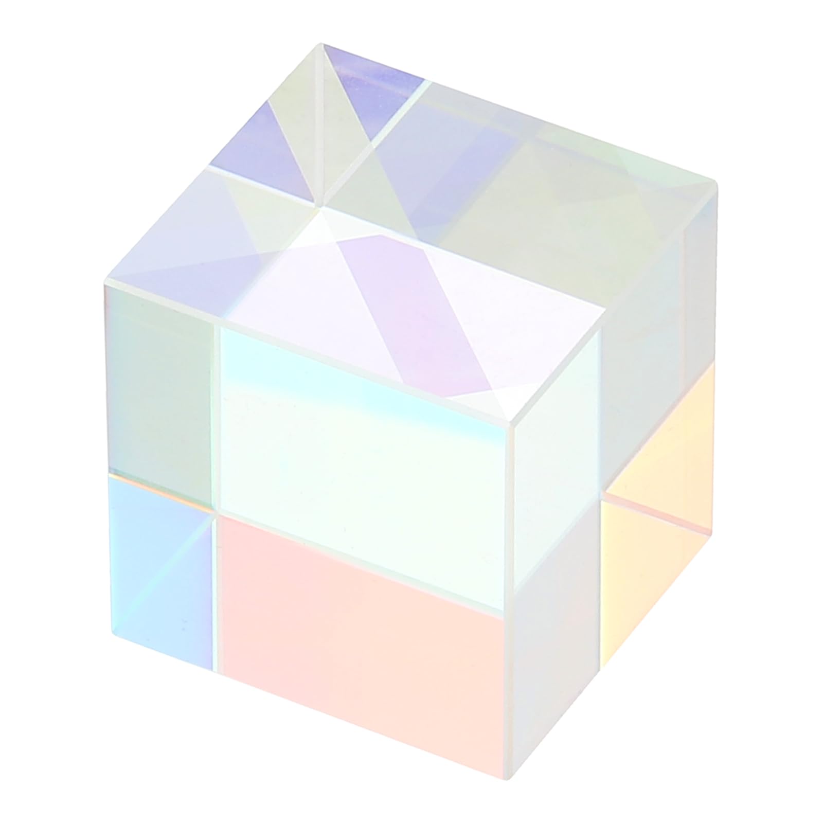 PATIKIL 25x25x25mm Glass Prism Cube, Mini Optical X-Cube RGB Prism Cube for Physics Educational Model Teaching Art Decor Photography Props, Clear