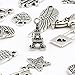 Naler Antique Silver Mixed Charms Pendants for DIY Jewelry Making and Crafting, 120 Pieces