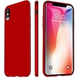 VANMASS iPhone X Case Matte Finish Flexible Soft Gel TPU Sleek Cover Shell with Thin Slim Fit and Apple Original Natural Touch for Apple iPhone X -Red