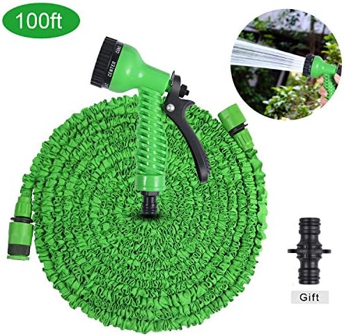 Cuteadoy Garden Hose, 100ft Magic Lightweight Expandable Garden Hose with Water Hose Quick Connector, Extra Strength Fabric Protection Hose for All Your Watering Needs (Green 100ft)