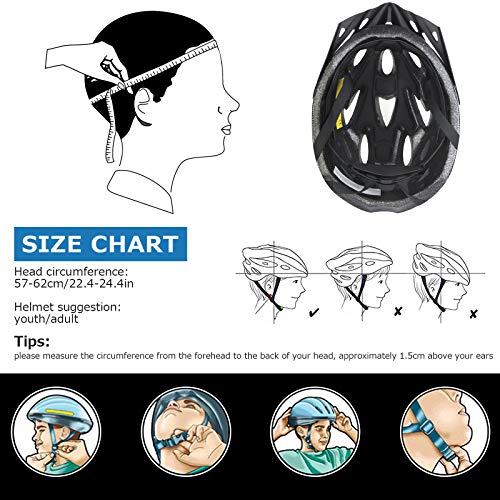 LIVLOV V1 Adult Bike Helmet 56-62CM with Visor, 18 Vents, Cycling Bicycle Helmets Adjustable Lightweight Youth Mens… - Image 6