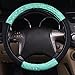 CAR PASS Lace and Spacer Mesh Steering Wheel Covers,14.5-15 Inch Car Steering Wheel Cover Fit for 95% Sedan,Vans,SUV,Coupe,Cars. Pretty Sequins Cute Women Girls(Mint Lace)