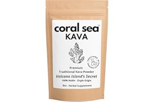 CORAL SEA KAVA Kava Powder Noble Kava Kava Root Drink Vanuatu Traditional Grind Tea Calming Uplifting Heady Strong Natural Bitter Flavor Volcano Island's Secret 8oz