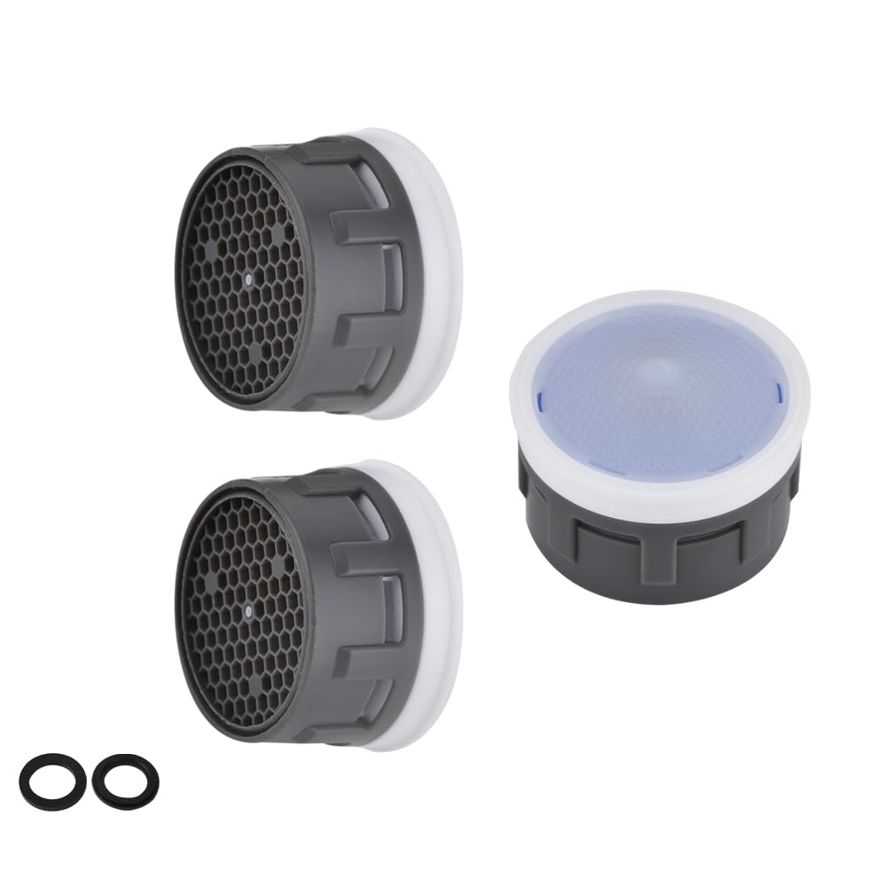 Photo 1 of JQK Faucet Aerator, 1.0 GPM Flow Retrictor Insert Faucet Aerators Replacement Parts Bathroom 3 Pack, Standard Size, FAN10-P3