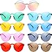 Blulu Round Rimless Sunglasses Tinted Eyewear Transparent Candy Color Sunglasses (Color Set 1, 9 Pieces)