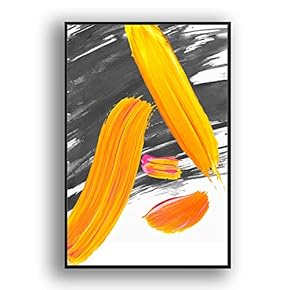 Framed Canvas Wall Art for Living Room, Bedroom Colored Brush Canvas Prints for Modern Home Decoration Ready to Hang - 16"x24" inches