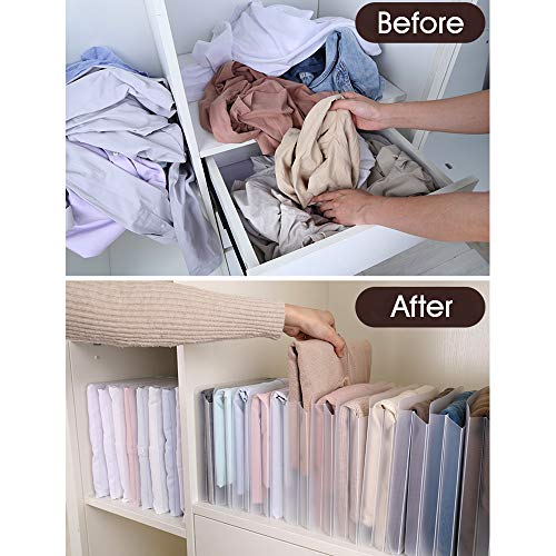 MEIC 20 Pcs Translucent Folding Board Closet Organizer Durable Plastic