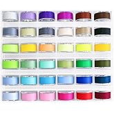 36 Pcs Bobbins and Sewing Threads with Bobbin Case | Assorted Colors Sewing Thread Set, Pre-Wound Bobbins Set for Embroidery and Sewing Machine