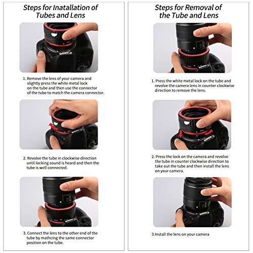 SHOOT AF Kit de Tube de rallonge pour Macro pour Canon EOS EF EF-S Objectif DSLR 1100D 700D 650D 600D 550D 500D 450D…