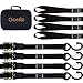 GOSSIP Ratchet Tie Down Straps - 15 Ft Long 2059 lb Break Strength Lab Tested - 4 Pk Premium Heavy Duty Cargo Straps & Soft Loops, Vinyl Coated Full Bent Closed S-Hook & Ergonomic Rubber Coated Handle