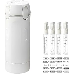 4 in 1 Travel Dispenser Bottle,4 Pack 30ML Travel Bottles for Toiletries,Leak Proof Travel Size Containers with Scale and Lab