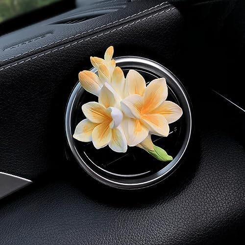 Freesia Flowers Car Air Fresheners Vent Clip, Car Aroma Diffuser Air Freshener, Gardenia Plant