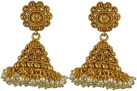 Indian Ethnic Bollywood Design Gold Plated Jhumka Earrings for Women