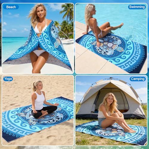 Zocipro Microfibre Beach Towel 180 x 90 cm – Anti-Draining XXL – Quick Drying, Ultralight and Portable, for Swimming Pool, Camping, Travel, Sports and Gym