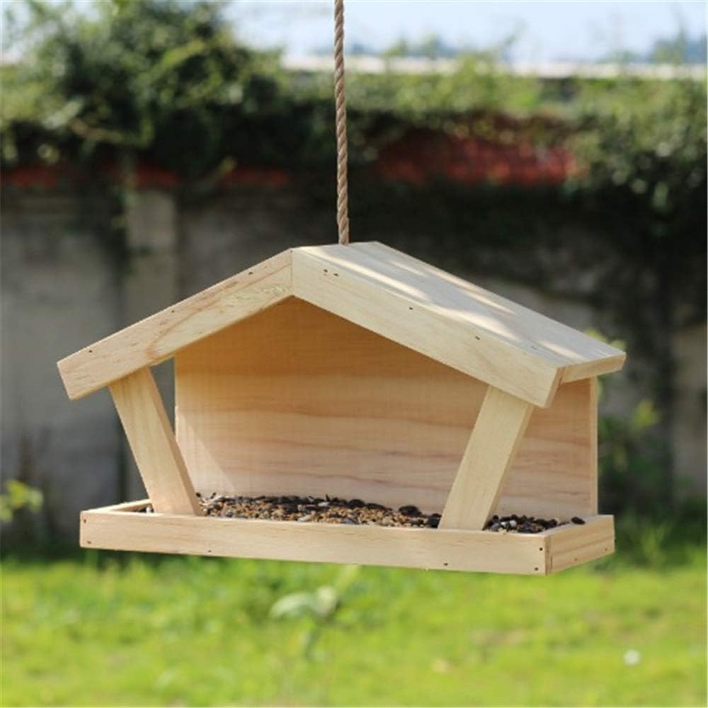 Amazon Co Jp 野鳥の餌台 自由で永続的な簡単なクリーニングの結め換え品の鳥の送り装置を掛ける屋外のための装飾の鳥 のテーブル従来の木製の耐候性の鳥の送り装置の家の設計 色 黄 サイズ Free Size ホーム キッチン