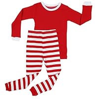 Elowel Red Top & Red White Pants Pajama Set Size 6