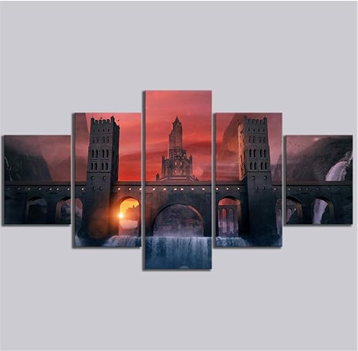 Glorious Yy 5 Piezas Hd Fantasy Art Videojuegos Poster Paisaje