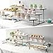 Sweese Three Tiered Serving Stand - Sturdier Food Server Display Rack with Rectangular Porcelain Platters/Trays for Parties …