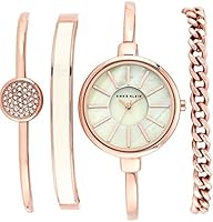 Anne Klein Women's AK/1470RGST Rose Gold-Tone Bangle Watch and Bracelet Set
