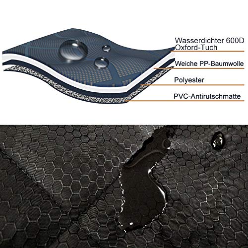 Fityou Dog Car Seat Covers, Waterproof Pet Seat Cover Hammock 600D Oxford Fabric Scratch Proof & Non Slip Bench Seat Cover Compatible for Middle Seat Belt and Armrest Fits Most Cars, Trucks, SUVs - Thumbnail 2