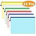 Paxcoo 12 Pcs 5 Colors A4 Plastic Zip File Paper Document Folder Bags Storage Pouch