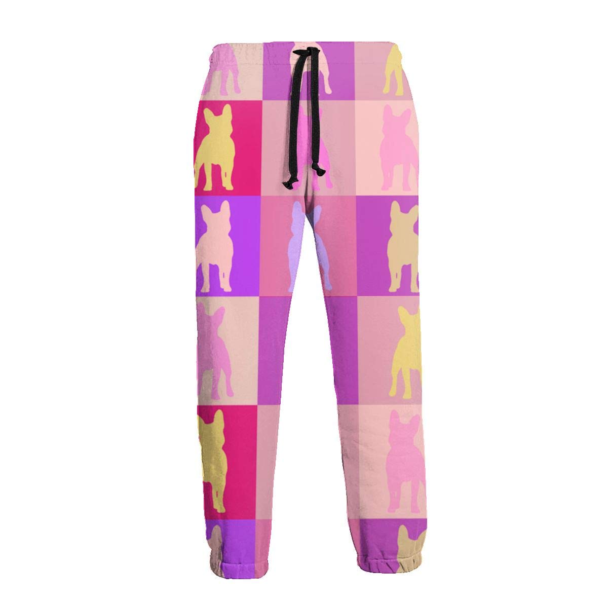 Yiaoflying Men's Jogger Sweatpants French Bulldog Dog Casual Jogger Pants with Elastic Waist for Run