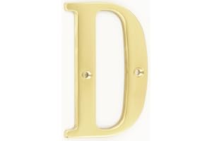 ZHONGWANG HARDWARE ZW Hardware B100 4 Inch Solid Brass Bright Brass House Letter D