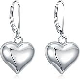 Lattd Heart Dangle Earrings for Women in 925 Sterling Silver