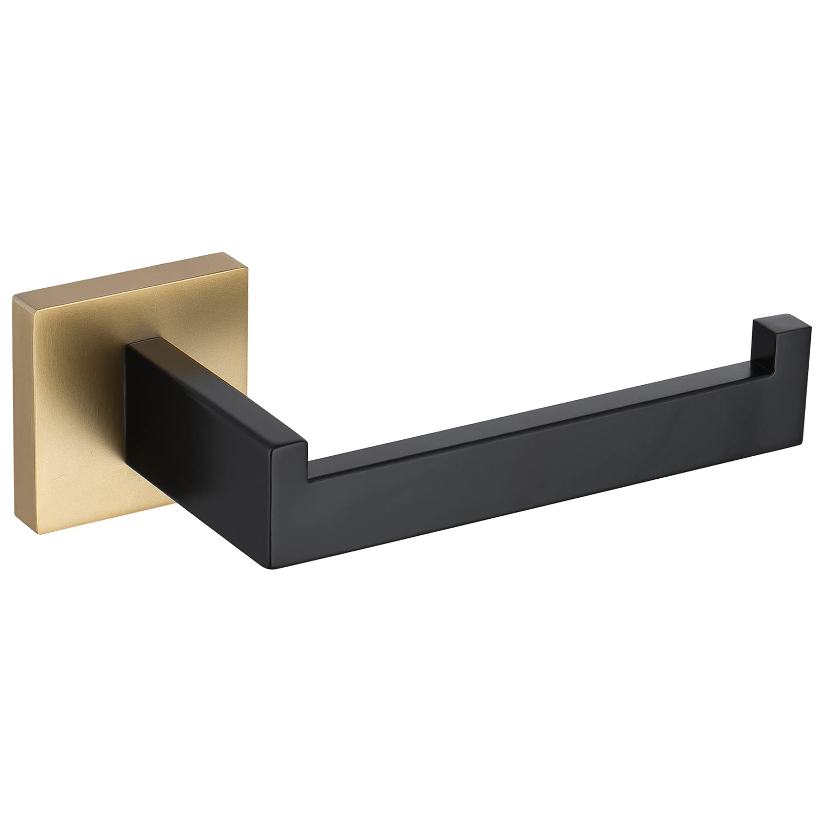 TURS Toilet Paper Holder Wall Mounted Toilet Roll Holder Towel Hanger Bathroom Toilet Tissue Paper Dispenser Toilet Tissue Holder SUS304 Stainless Steel Wall Mount Black+Gold