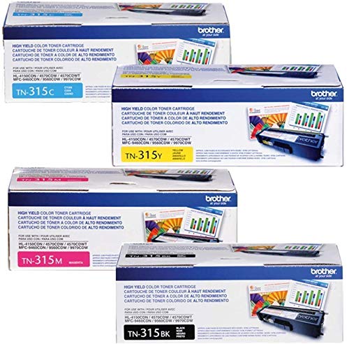 Brother TN-315 Toner Cartridge (Black,Cyan,Magenta,Yellow, 4-Pack)