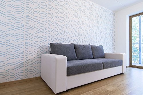 Herringbone Large Wall Stencil for Painting - Expedited 3 days Delivery - Geometric Wall Accent - Reusable Template - Large Mylar Washable Plastic - Repeatable Pattern for Wall Décor