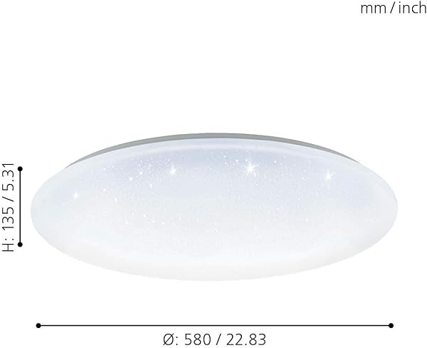 Plafn LED EGLO connect TOTARI C lmpara de techo Smart Home con efecto de cielo estrellado material acero plstico color blanco regulable tonos blancos y colores ajustables 58 cm