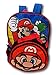 Nintendo Boys Backpack with Shaped Mario Head Lunch Kit, Red, One Size