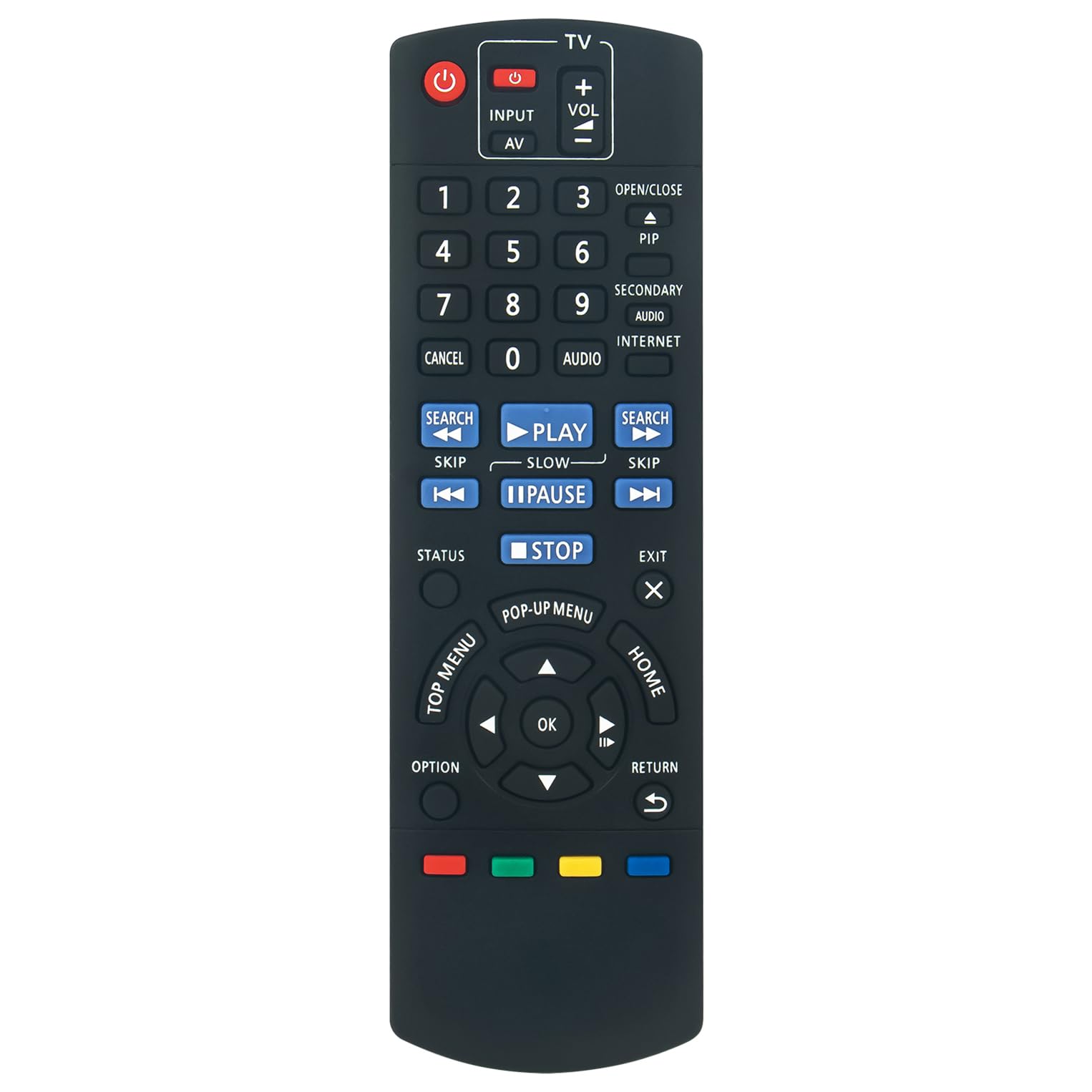 VINABTY Replacement Remote Control N2QAYB000956 Fit for Panasonic Blu-ray Disc Player DMP-BDT260 DMP-BDT161 DMP-BDT160 DMP-BD813 DMP-BD81