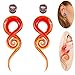 TOPBRIGHT 0G 00G 1/2 inch Spiral Glass Tapers with Jellyfish Ear Expander Plugs Glass Ear Piercing Gauges