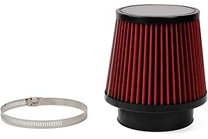 Red 4" 100mm Inlet Cone Replacement Dry Air Filter High Flow Car Performance Cold Air Intake Filter