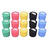 KLOUD City Pack of 15 in 5 Assorted Colors Food Grade Wine Champagne Beer Glass Bottle Caps, Stoppers - Keeps Your Liquor Fresh