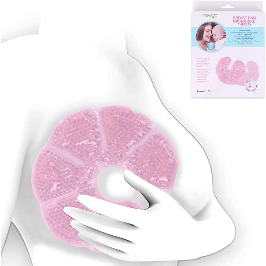 NEWGO® Breast Cooling Pads, 3-in-1 Breastfeeding Gel Pads for Nursing Pain Relief Sore Nipples Mastitis Relief - Image 4