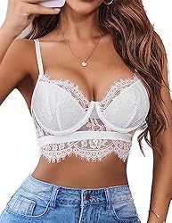 Avidlove White Lace Tank Top for Women Y2k