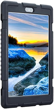 Elsse Heavy Duty Silicone Case for All-New Fire HD 8 Tablet with Alexa - Anti Slip Shockproof Light Weight Kids Friendly Protective Case for Kindle Fire HD 8 (ONLY for 7th Gen 2017 Model) (Black)