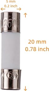 HUAREW 3.15A 250V Fast Blow Ceramic Tube Fuses 5x20mm 10Pcs view 2