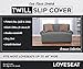 Home Fashion Designs Printed Twill Love Seat Slipcover. One Piece Stretch Loveseat Cover. Strapless Love Seat Cover for Living Room. Brenna Collection Slipcover. (Love Seat, Charcoal)