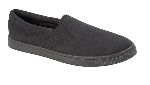 black plimsolls mens