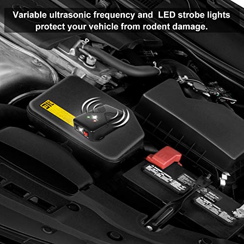 Loraffe Pack of 2 LED Rodent Strobe Light Battery Operated Ultrasound Device Keep Rats Mice Away from Your Car Engine Truck Garage Attic Basement Warehouse Barn Shed Under Hood Vehicle Protection